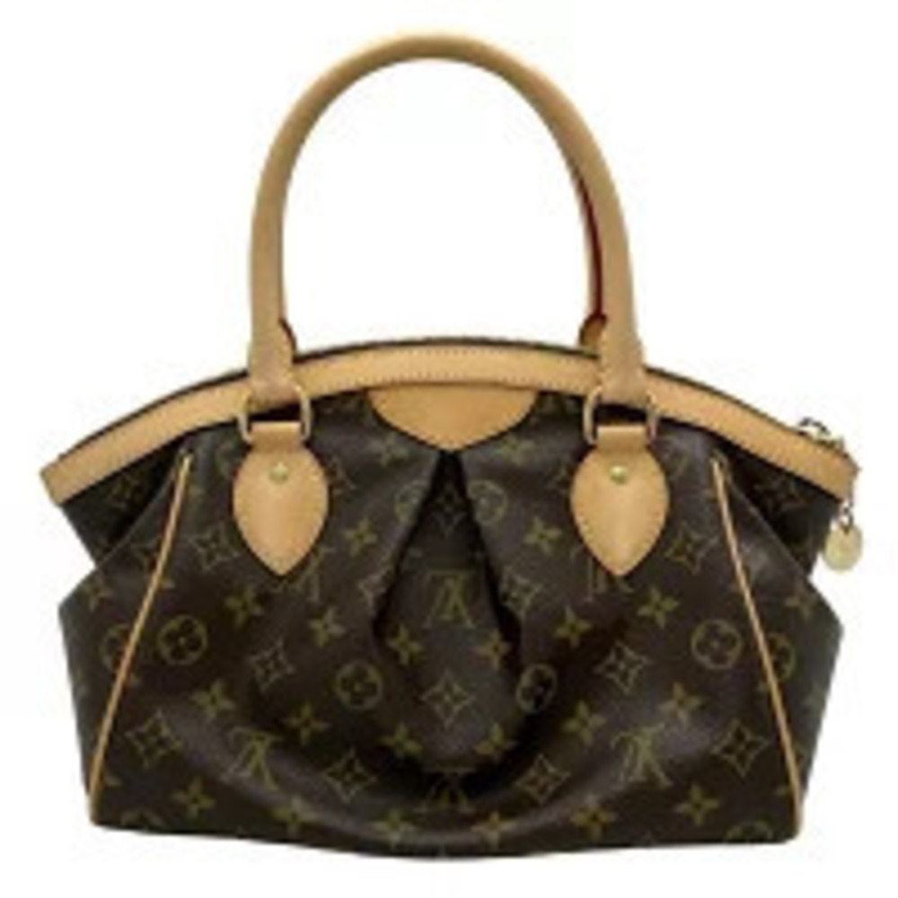 Louis Vuitton Canvas Monogram Brown Handbag Tivoli Leather